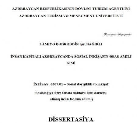 Lamiyə Bağırlı - dissertasiya