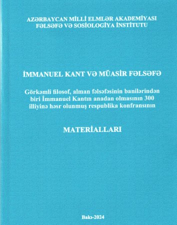 “İmmanuel Kant və müasir fəlsəfə” adlı kitab nəşr olunub