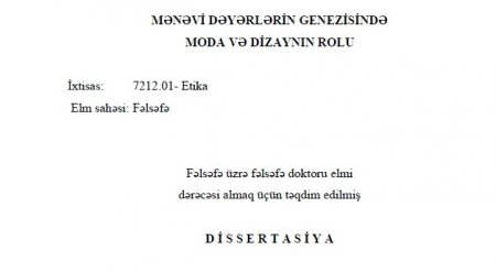 Şəhla Abdullayeva - Dissertasiya
