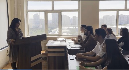 Young scientist, associate professor Gunel Malikli gave a lecture to the students of Baku State University about the special services and irreplaceable role of Great Leader Heydar Aliyev in science