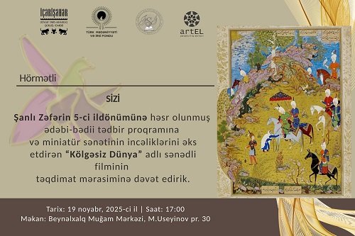 "Kölgəsiz Dünya" adlı sənədli filminin təqdimat mərasimi keçiriləcək